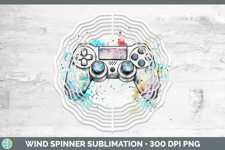 Watercolor Splash Toy Game Controller Wind Spinner Sublimati