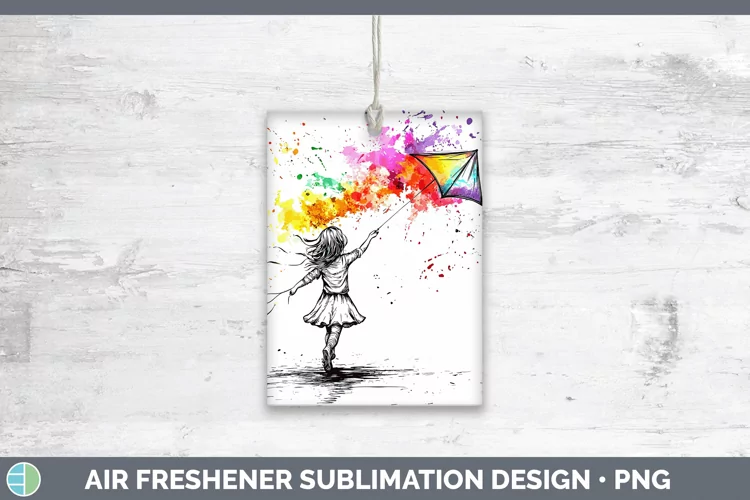 Watercolor Splash Toy Kite Air Freshener Sublimation Car Fre