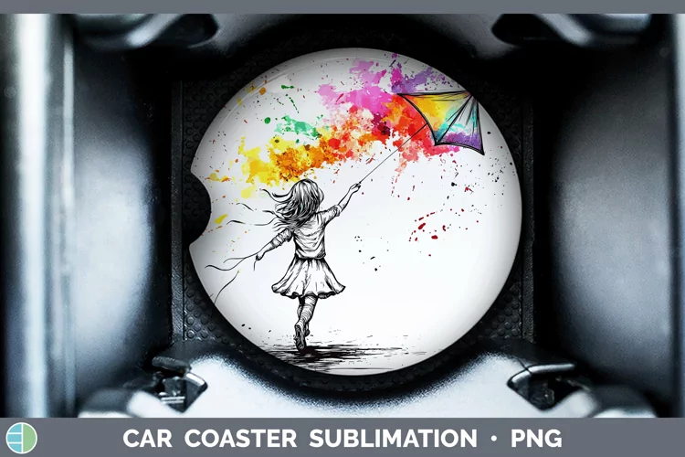 Watercolor Splash Toy Kite Car Coaster Sublimation Designs