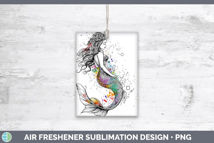Watercolor Splash Toy Mermaid Air Freshener Sublimation Car