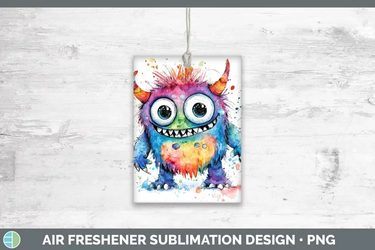 Watercolor Splash Toy Monster Air Freshener Sublimation Car