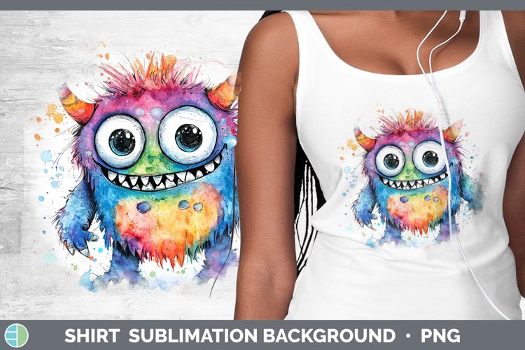Watercolor Splash Toy Monster Shirt Sublimation Sublimation