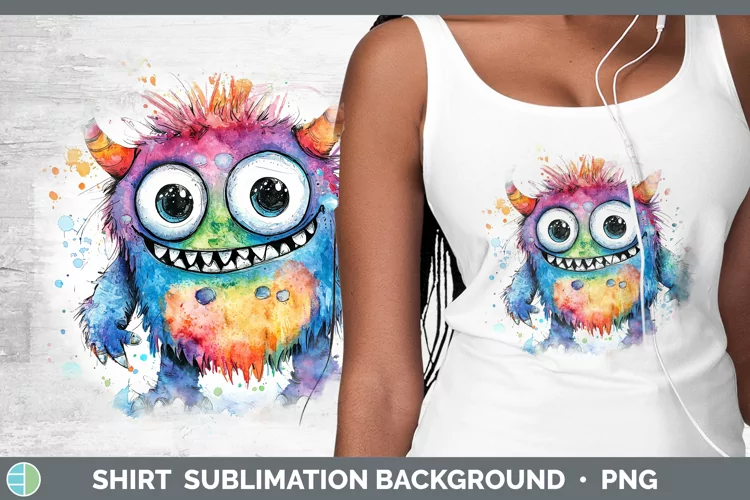 Watercolor Splash Toy Monster Shirt Sublimation Sublimation