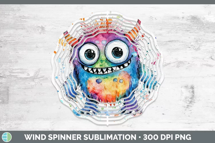 Watercolor Splash Toy Monster Wind Spinner Sublimation Spinn