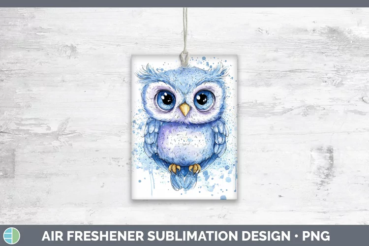 Watercolor Splash Toy Owl Air Freshener Sublimation Car Fres