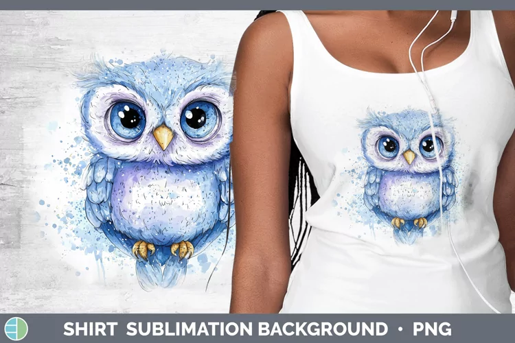 Watercolor Splash Toy Owl Shirt Sublimation Sublimation Back