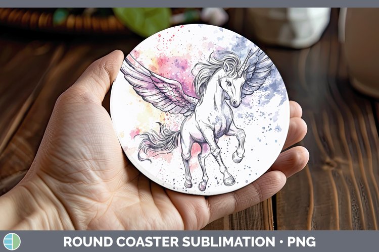 GorgeousWatercolor Splash Toy Round Coaster design.