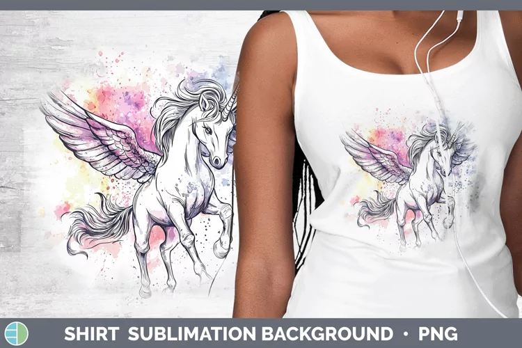 Watercolor Splash Toy Pegasus Shirt Sublimation Sublimation