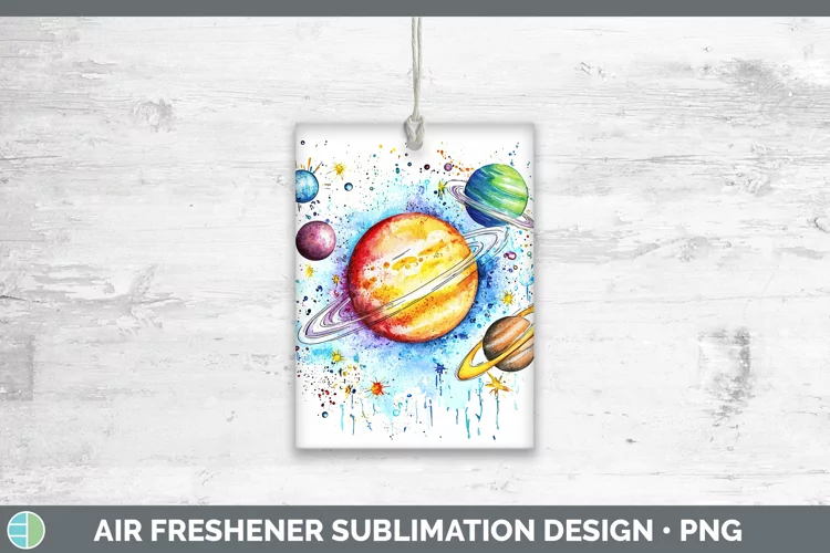 Watercolor Splash Toy Planets Air Freshener Sublimation Car
