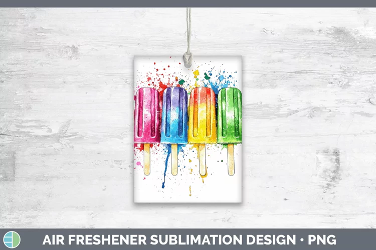 Watercolor Splash Toy Popsicle Air Freshener Sublimation Car