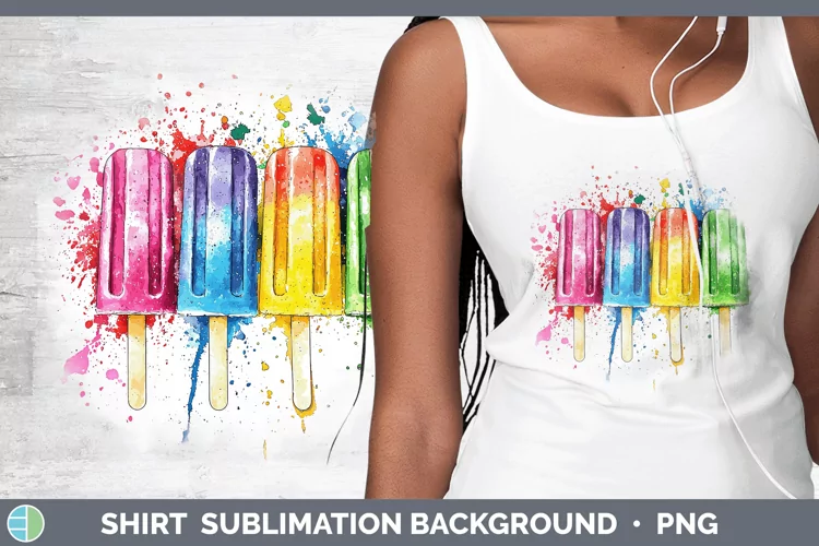 Watercolor Splash Toy Popsicle Shirt Sublimation Sublimation