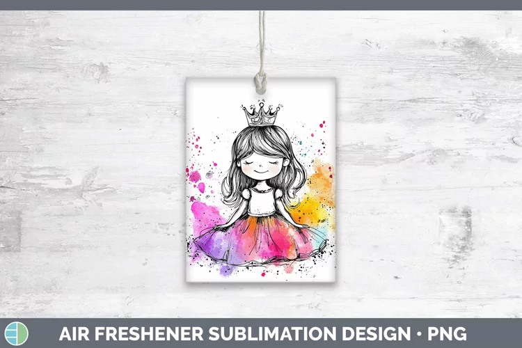 Watercolor Splash Toy Princess Air Freshener Sublimation Car
