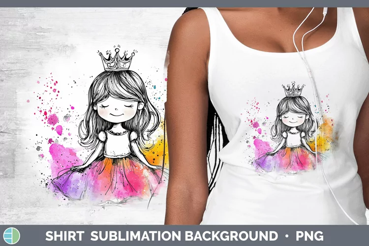 Watercolor Splash Toy Princess Shirt Sublimation Sublimation