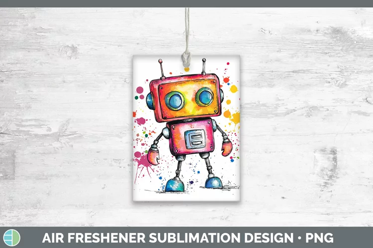 Watercolor Splash Toy Robot Air Freshener Sublimation Car Fr
