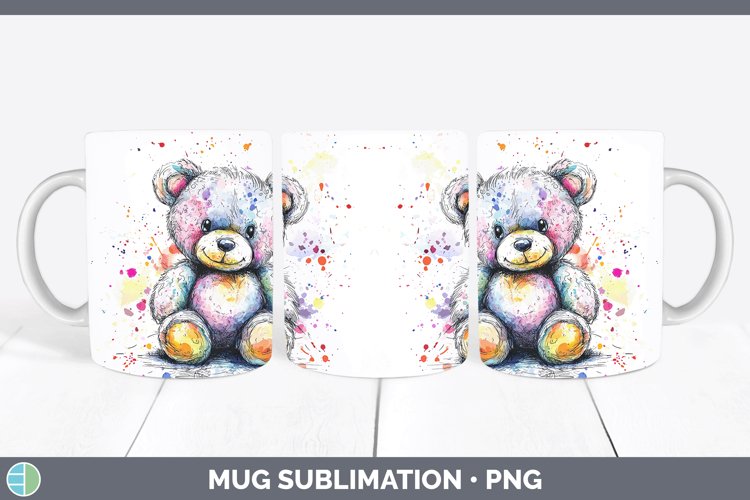 GorgeousWatercolor Splash Toy Mug Wrap design.