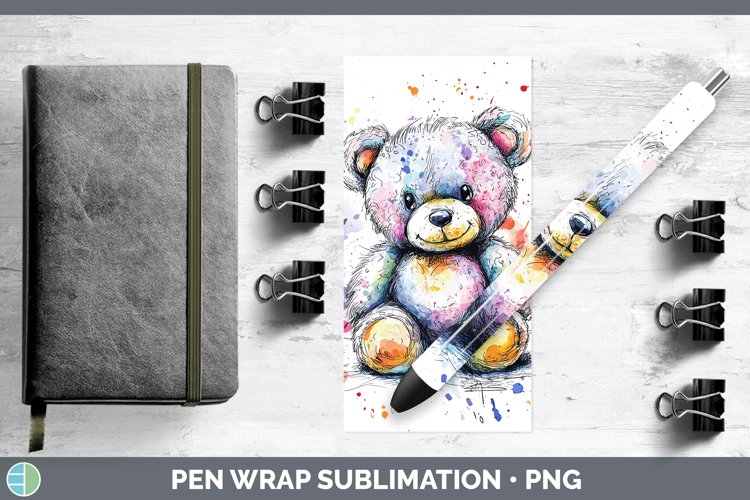 GorgeousWatercolor Splash Toy Pen Wrap design.