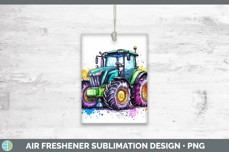 Watercolor Splash Toy Tractor Air Freshener Sublimation Car