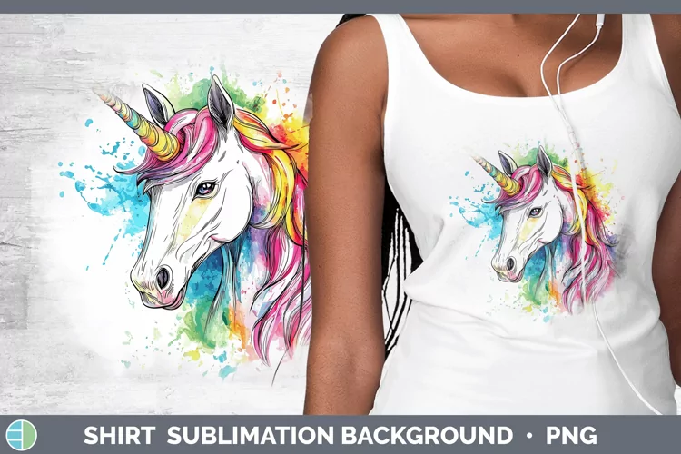 Watercolor Splash Toy Unicorn Shirt Sublimation Sublimation