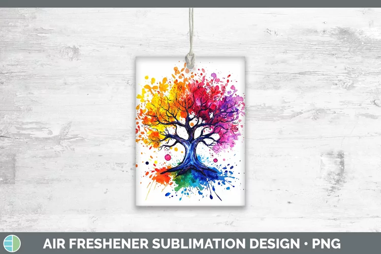 Watercolor Splash Tree of Life Air Freshener Sublimation Car