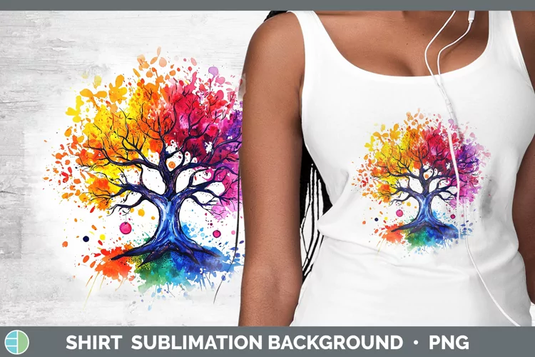 Watercolor Splash Tree of Life Shirt Sublimation Sublimation
