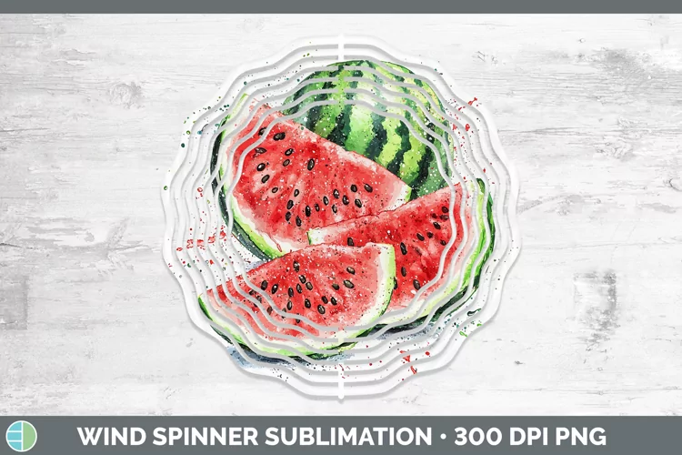 Watercolor Splash Watermelon Wind Spinner Sublimation Spinne