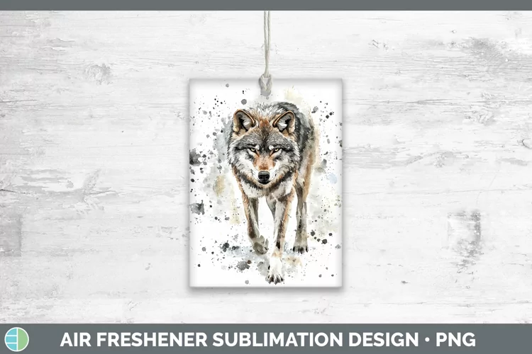 Watercolor Splash Wolf Air Freshener Sublimation Car Freshen