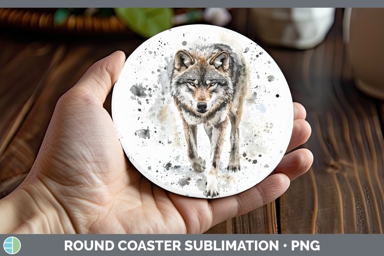 GorgeousWatercolor Splash Round Coaster design.