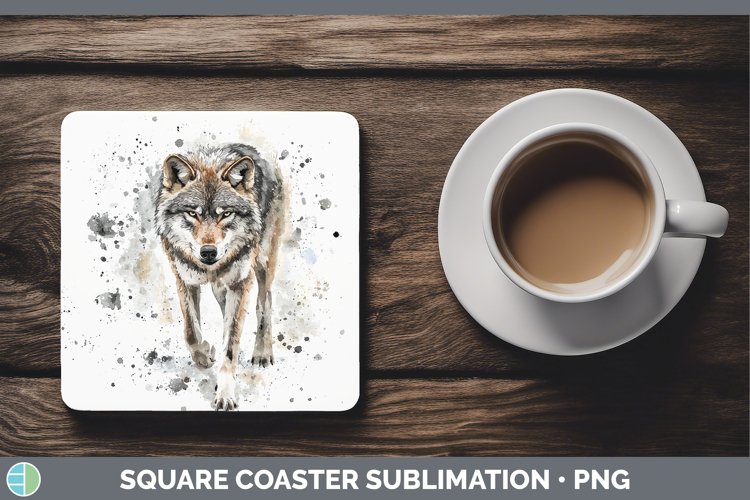 GorgeousWatercolor Splash Square Coaster design.