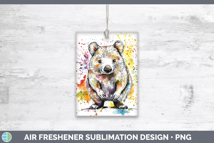 Watercolor Splash Wombat Air Freshener Sublimation Car Fresh