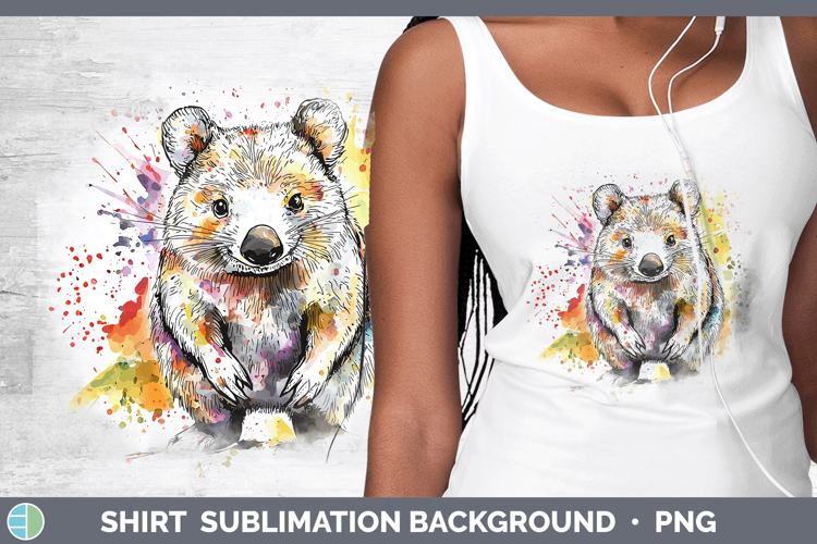 Watercolor Splash Wombat Shirt Sublimation Sublimation Backg