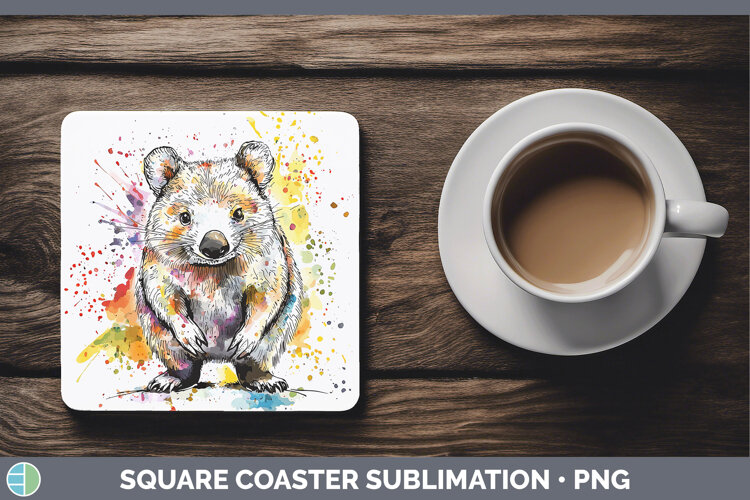 GorgeousWatercolor Splash Square Coaster design.