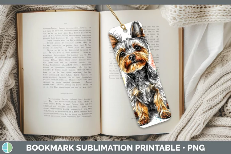 Watercolor Splash Yorkshire Terrier Bookmark Sublimation Pri