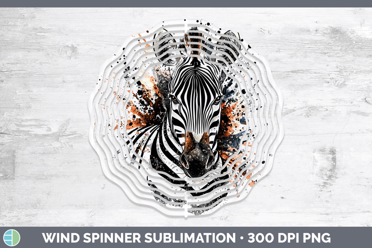 Watercolor Splash Zebra Wind Spinner Sublimation Spinner Des