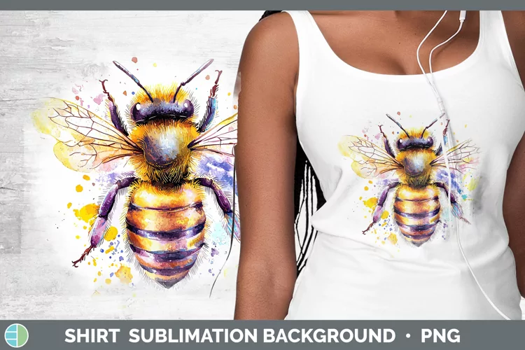 Watercolor Splatter Bee Shirt Sublimation Sublimation Backgr