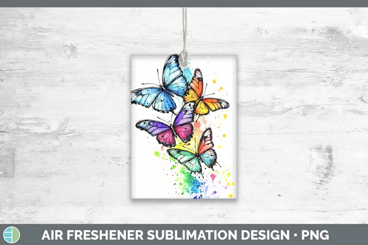 Watercolor Splatter Butterfly Air Freshener Sublimation Car