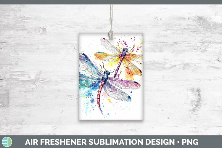 Watercolor Splatter Dragonfly Air Freshener Sublimation Car