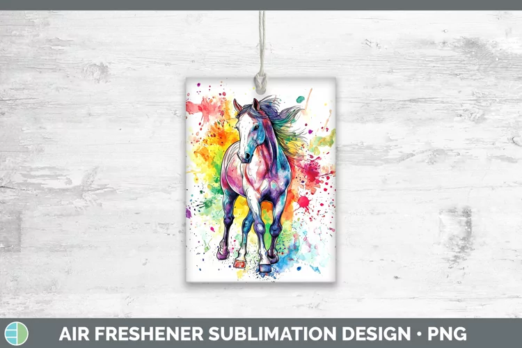 Watercolor Splatter Horse Air Freshener Sublimation Car Fres