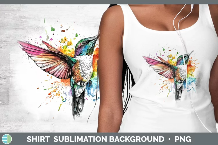 Watercolor Splatter Hummingbird Shirt Sublimation Sublimatio