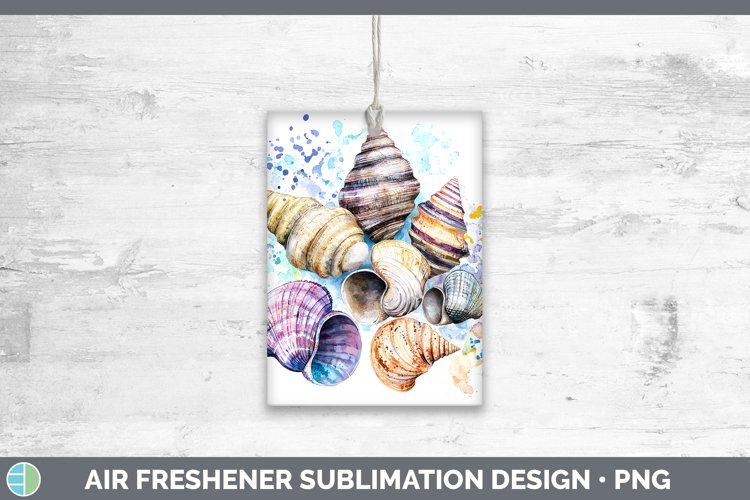 Watercolor Splatter Seashell Air Freshener Sublimation Car F