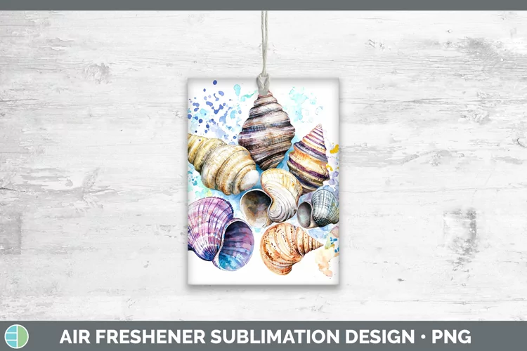 Watercolor Splatter Seashell Air Freshener Sublimation Car F