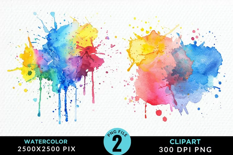 Watercolor Splotch Illustration Clipart