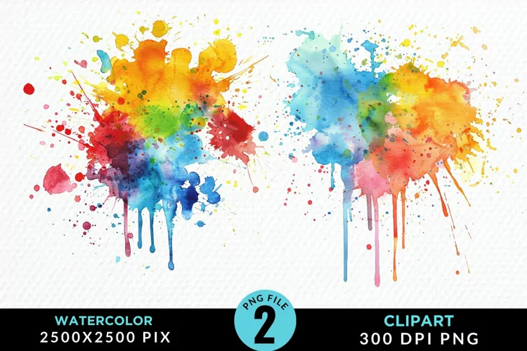 Watercolor Splotch Illustration Clipart