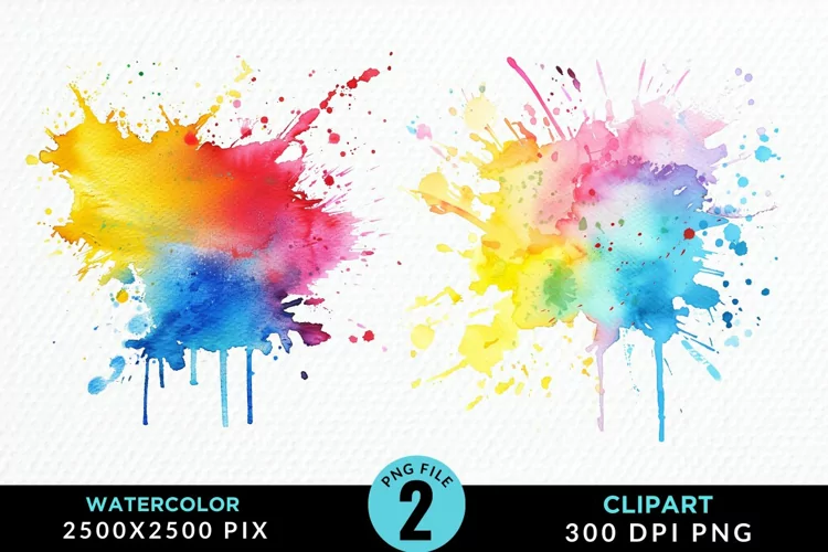 Watercolor Splotch Exquisite Clipart