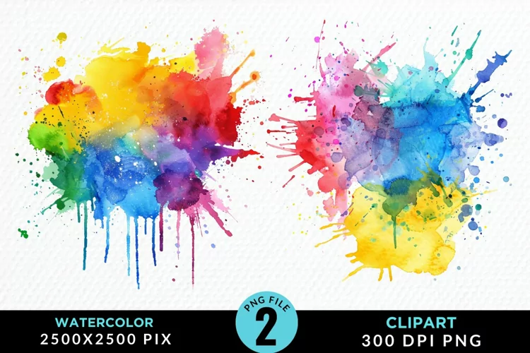 Watercolor Splotch Exquisite Clipart