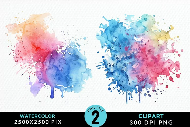 Watercolor Splotch Illustration Clipart
