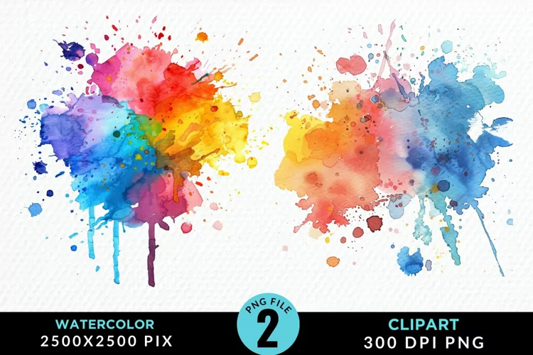 Watercolor Splotch Exquisite Clipart