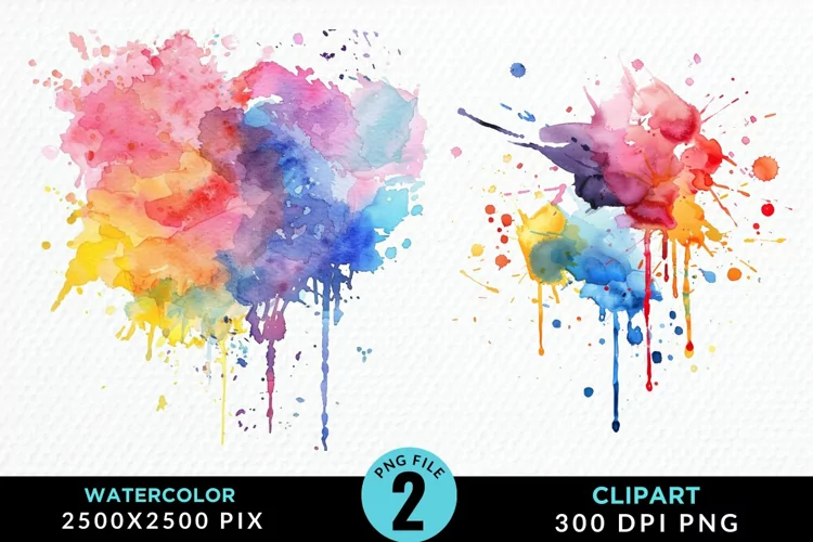 Watercolor Splotch Illustration Clipart