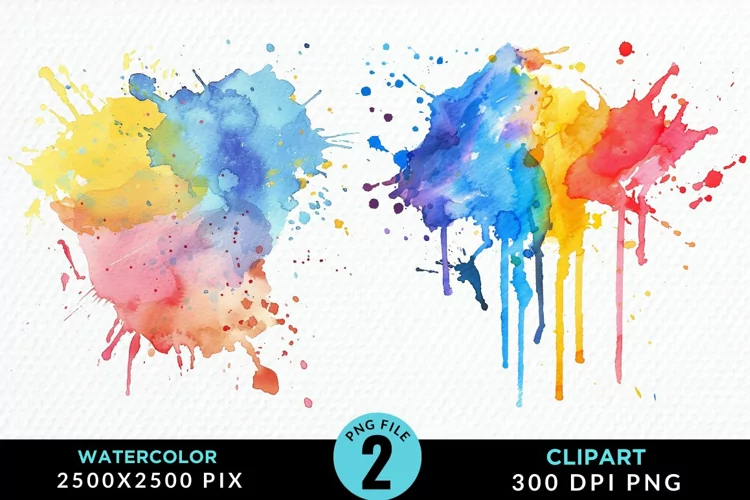 Watercolor Splotch Illustration Clipart