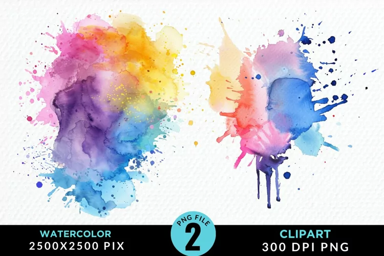 Watercolor Splotch Illustration Clipart