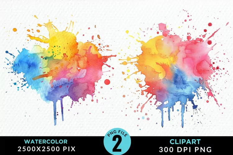 Watercolor Splotch Illustration Clipart